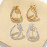 Bubble U-Shaped Gradient CZ Hoop Stud Earrings - floysun