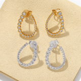 Bubble U-Shaped Gradient CZ Hoop Stud Earrings - floysun