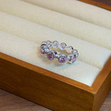 Bubble Zircon Band Ring | 925 Silver Stacking Ring - floysun