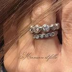 Bubble Zircon Band Ring | 925 Silver Stacking Ring - floysun