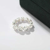 Bubble Zircon Band Ring | 925 Silver Stacking Ring - floysun
