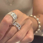 Bubble Zircon Band Ring | 925 Silver Stacking Ring - floysun