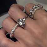 Bubble Zircon Band Ring | 925 Silver Stacking Ring - floysun