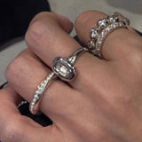 Bubble Zircon Band Ring | 925 Silver Stacking Ring - floysun