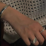 Bubble Zircon Band Ring | 925 Silver Stacking Ring - floysun