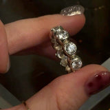 Bubble Zircon Band Ring | 925 Silver Stacking Ring - floysun