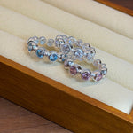 Bubble Zircon Band Ring | 925 Silver Stacking Ring - floysun