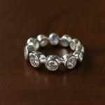 Bubble Zircon Band Ring | 925 Silver Stacking Ring - floysun
