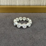 Bubble Zircon Band Ring | 925 Silver Stacking Ring - floysun