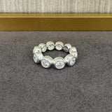 Bubble Zircon Band Ring | 925 Silver Stacking Ring - floysun