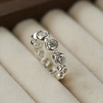 Bubble Zircon Band Ring | 925 Silver Stacking Ring - floysun