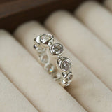 Bubble Zircon Band Ring | 925 Silver Stacking Ring - floysun
