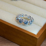Bubble Zircon Band Ring | 925 Silver Stacking Ring - floysun