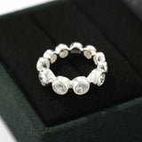 Bubble Zircon Band Ring | 925 Silver Stacking Ring - floysun