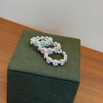 Bubble Zircon Band Ring | 925 Silver Stacking Ring - floysun