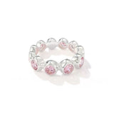 Bubble Zircon Band Ring | 925 Silver Stacking Ring - floysun