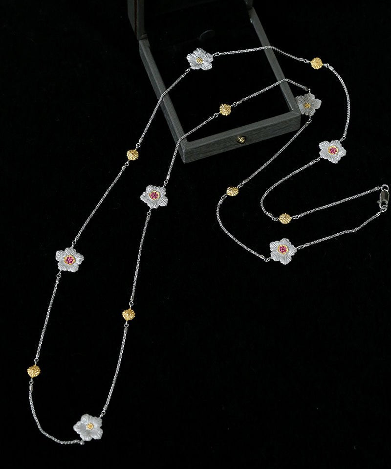 Buccellati - Inspired Daisy & Gardenia Long Necklace - floysun