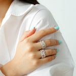 Buccellati - Inspired Daisy Open Ring 925 Silver with Colorful Zircon - floysun