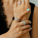 Buccellati - Inspired Daisy Open Ring 925 Silver with Colorful Zircon - floysun