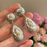 Buccellati - Inspired Double Drop Earrings - Silver - floysun