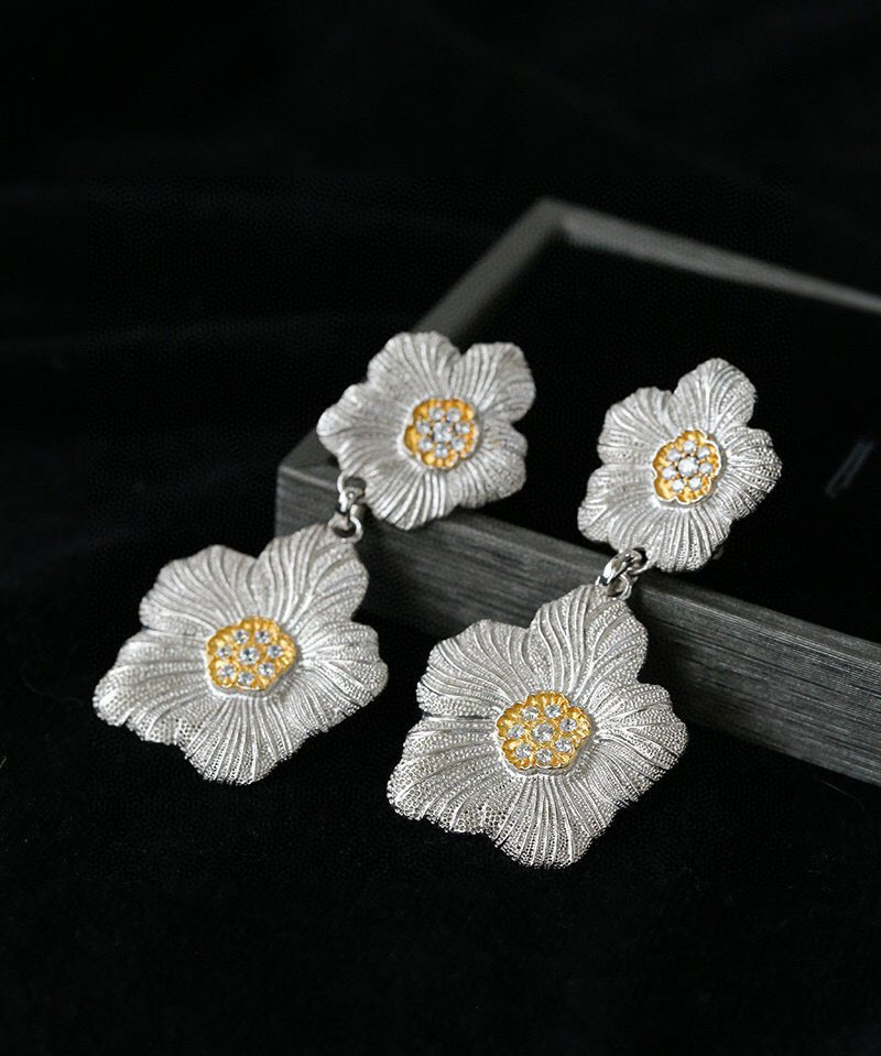 Buccellati - Inspired Gardenia Flower Drop Earrings - floysun
