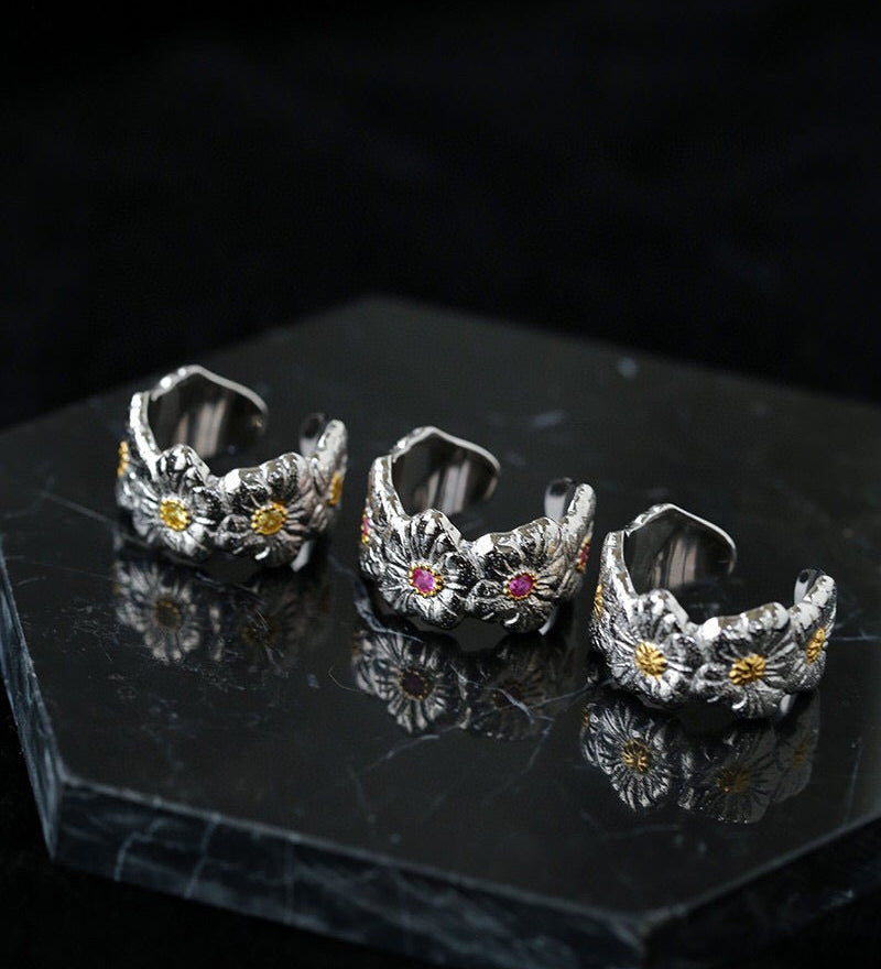 Buccellati - Inspired Gardenia Open Ring 925 Silver - floysun
