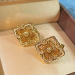 Buccellati - Inspired Honeycomb Clover Stud Earrings - floysun