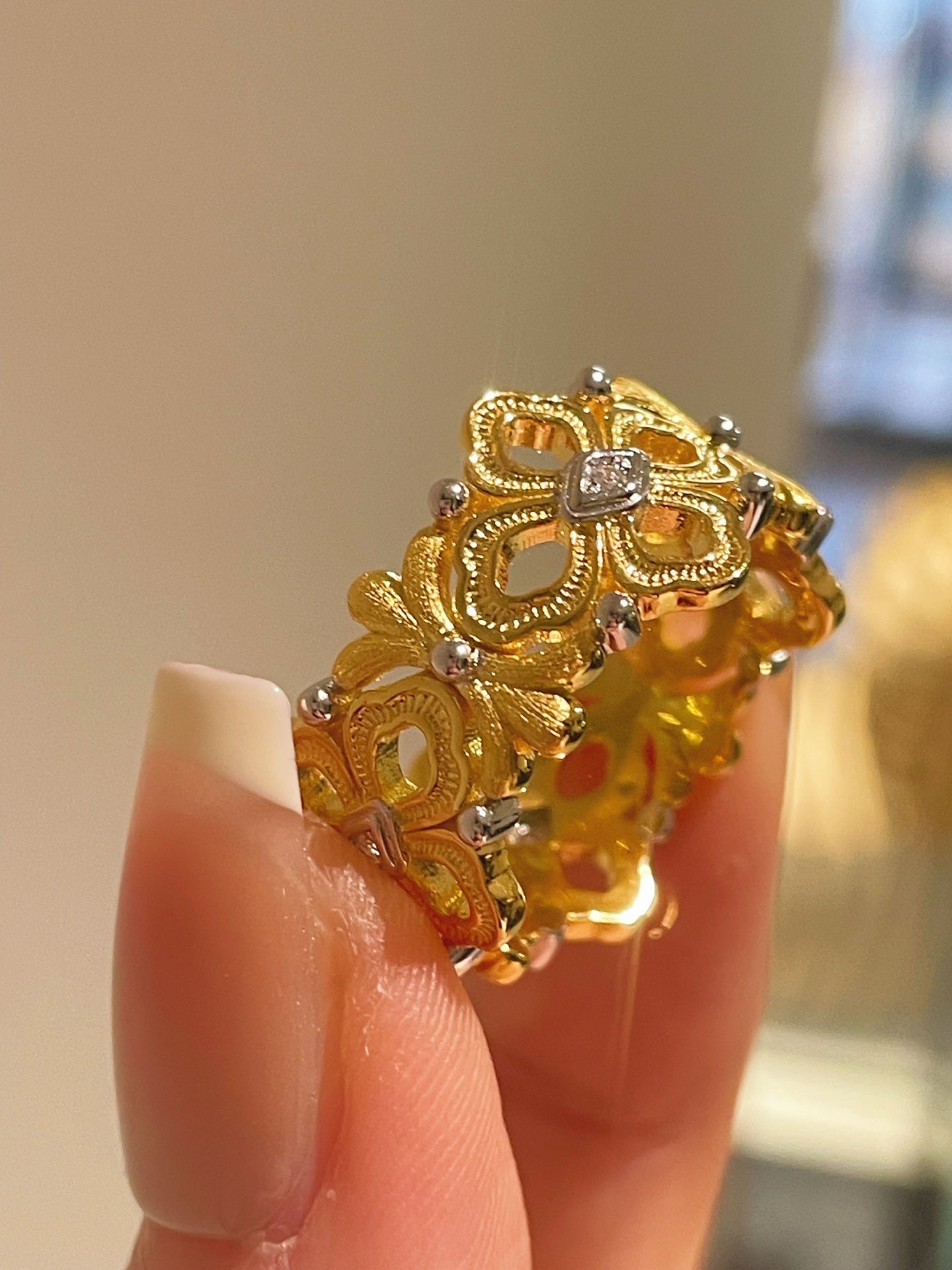 Buccellati - Inspired Matte Multi - Floral Ring - floysun