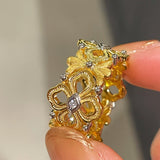 Buccellati - Inspired Matte Multi - Floral Ring - floysun