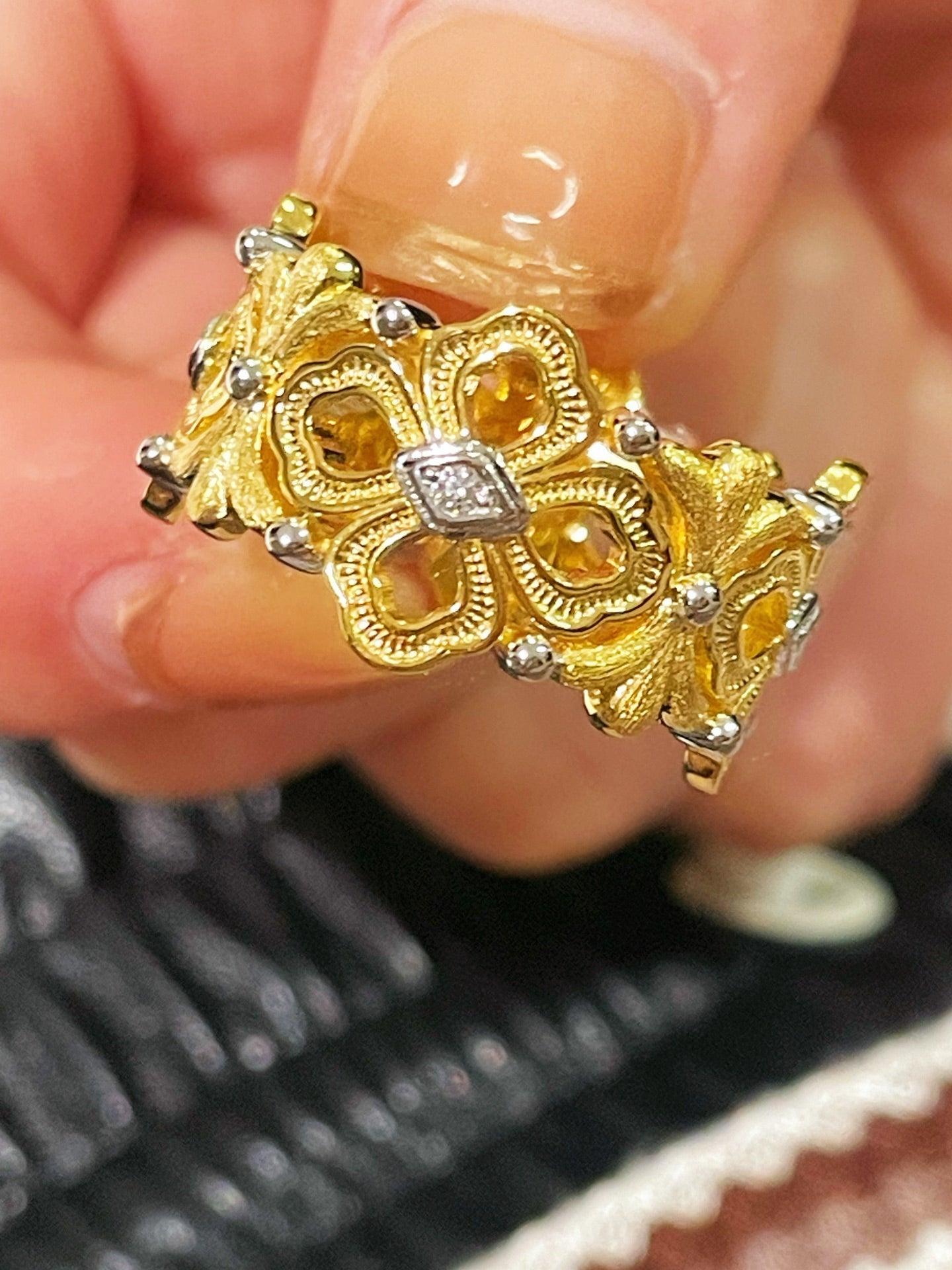 Buccellati - Inspired Matte Multi - Floral Ring - floysun