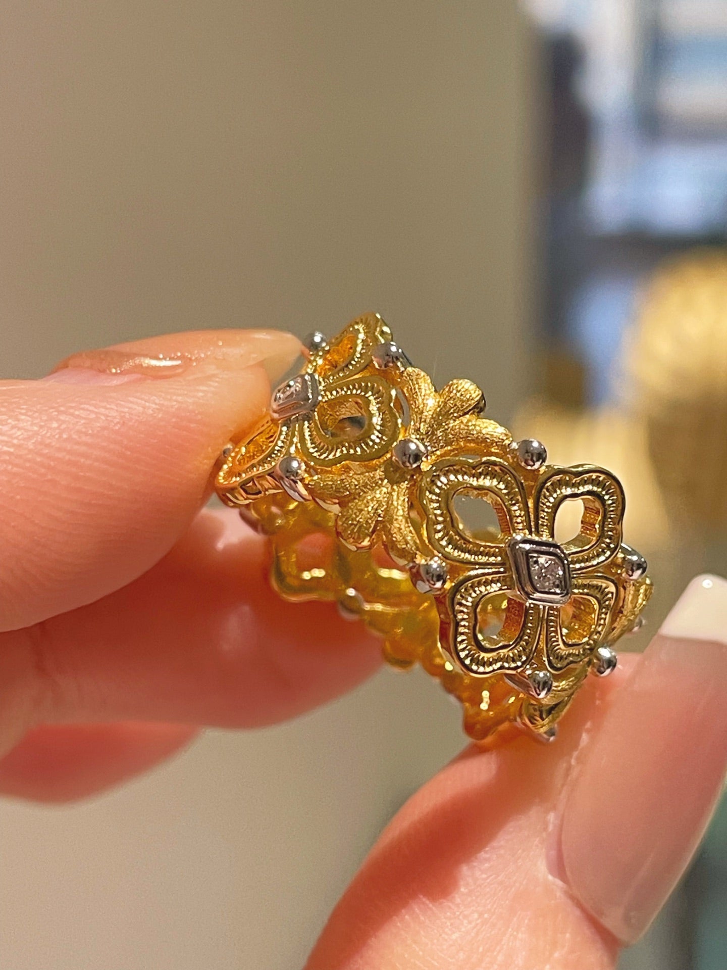 Buccellati - Inspired Matte Multi - Floral Ring - floysun