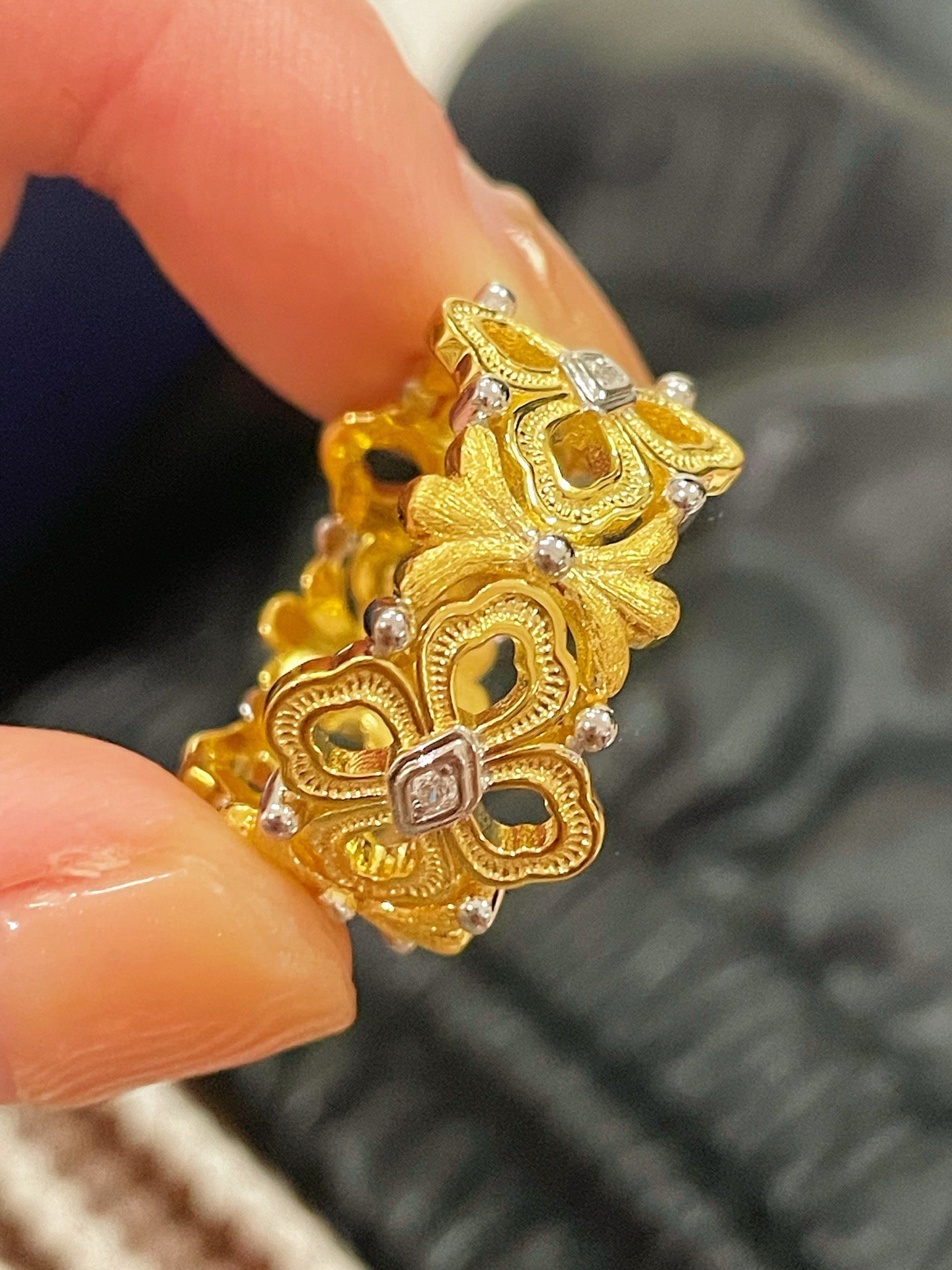 Buccellati - Inspired Matte Multi - Floral Ring - floysun