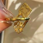 Bucellati - Inspired Double Blossom Open Ring - floysun