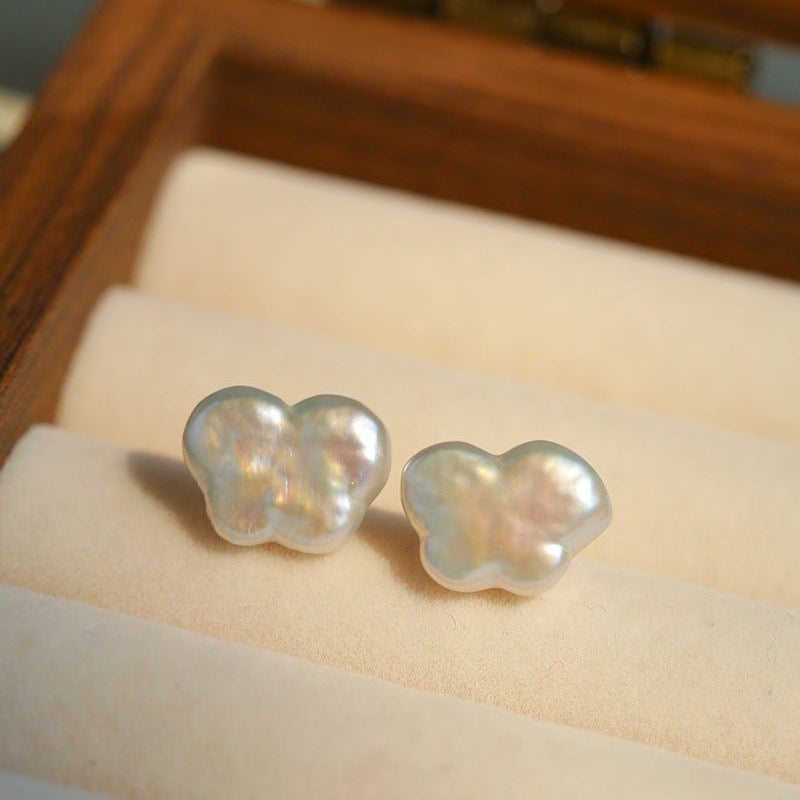 Butterfly Freshwater Pearl Stud Earrings - floysun