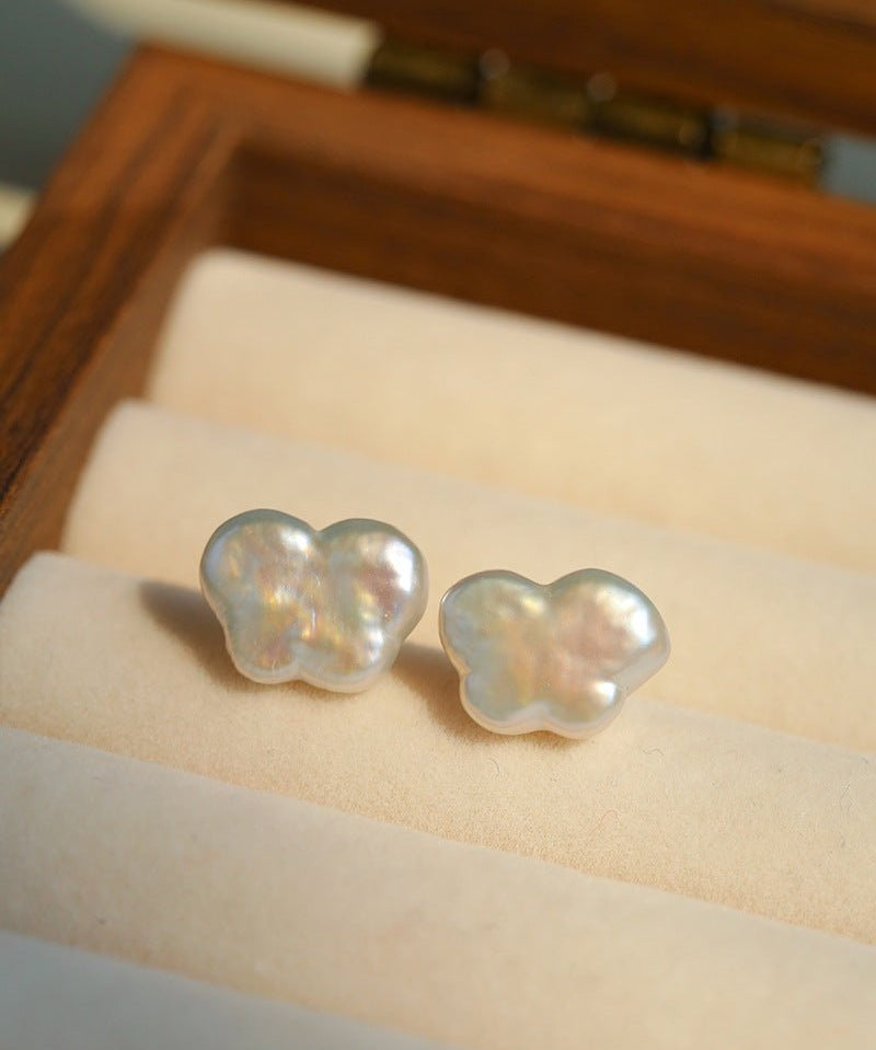 Butterfly Freshwater Pearl Stud Earrings - floysun