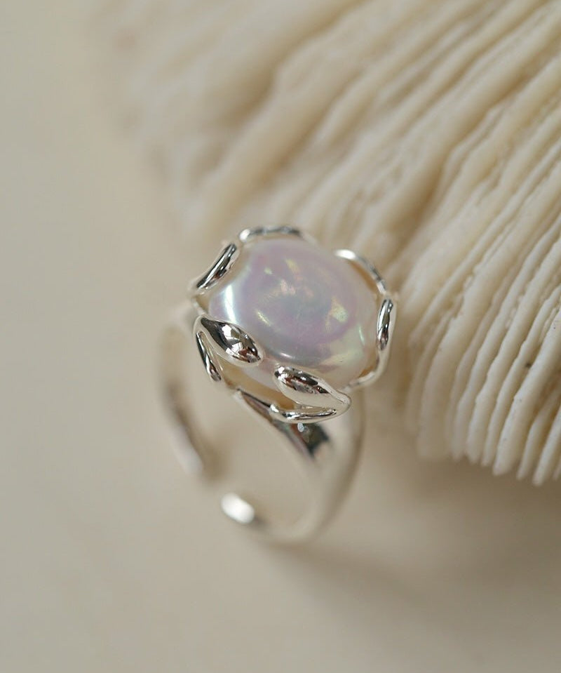 Button Baroque Pearl Ring - floysun