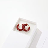 Enamel Glazed Hoops Earrings