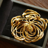Camellia Openwork Amber Brooch - floysun