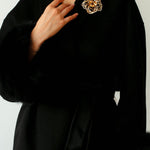 Camellia Openwork Amber Brooch - floysun