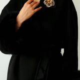 Camellia Openwork Amber Brooch - floysun