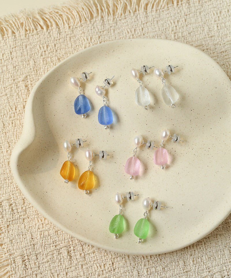 Candy Color Pearl & Glass Earrings - floysun