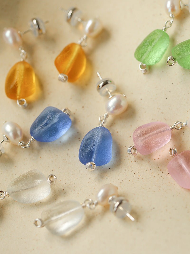 Candy Color Pearl & Glass Earrings - floysun