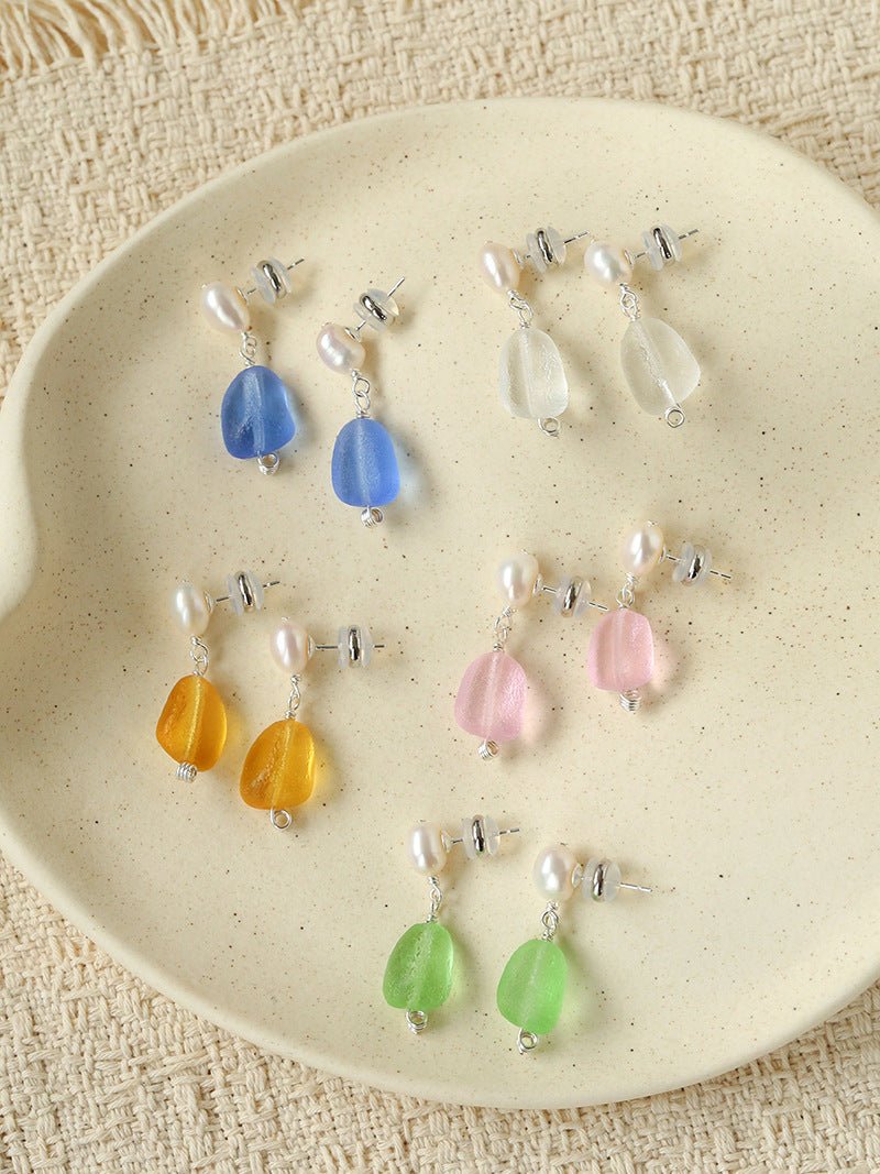Candy Color Pearl & Glass Earrings - floysun