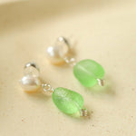 Candy Color Pearl & Glass Earrings - floysun
