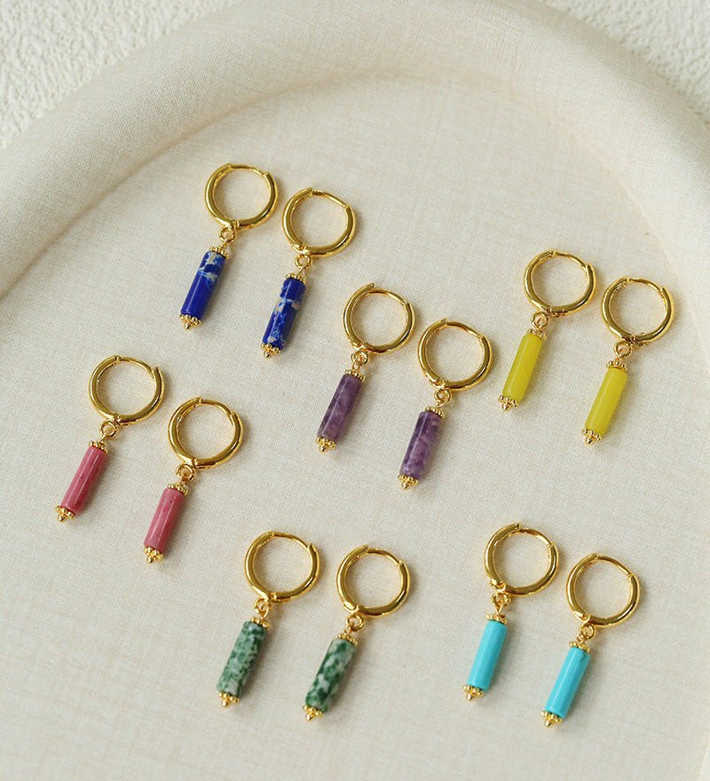 Candy Gemstone Drop Earrings - floysun