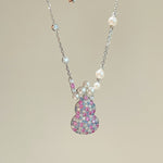 Candy Pearl Gourd Necklace – 925 Sterling Silver with Swarovski Pearls - floysun