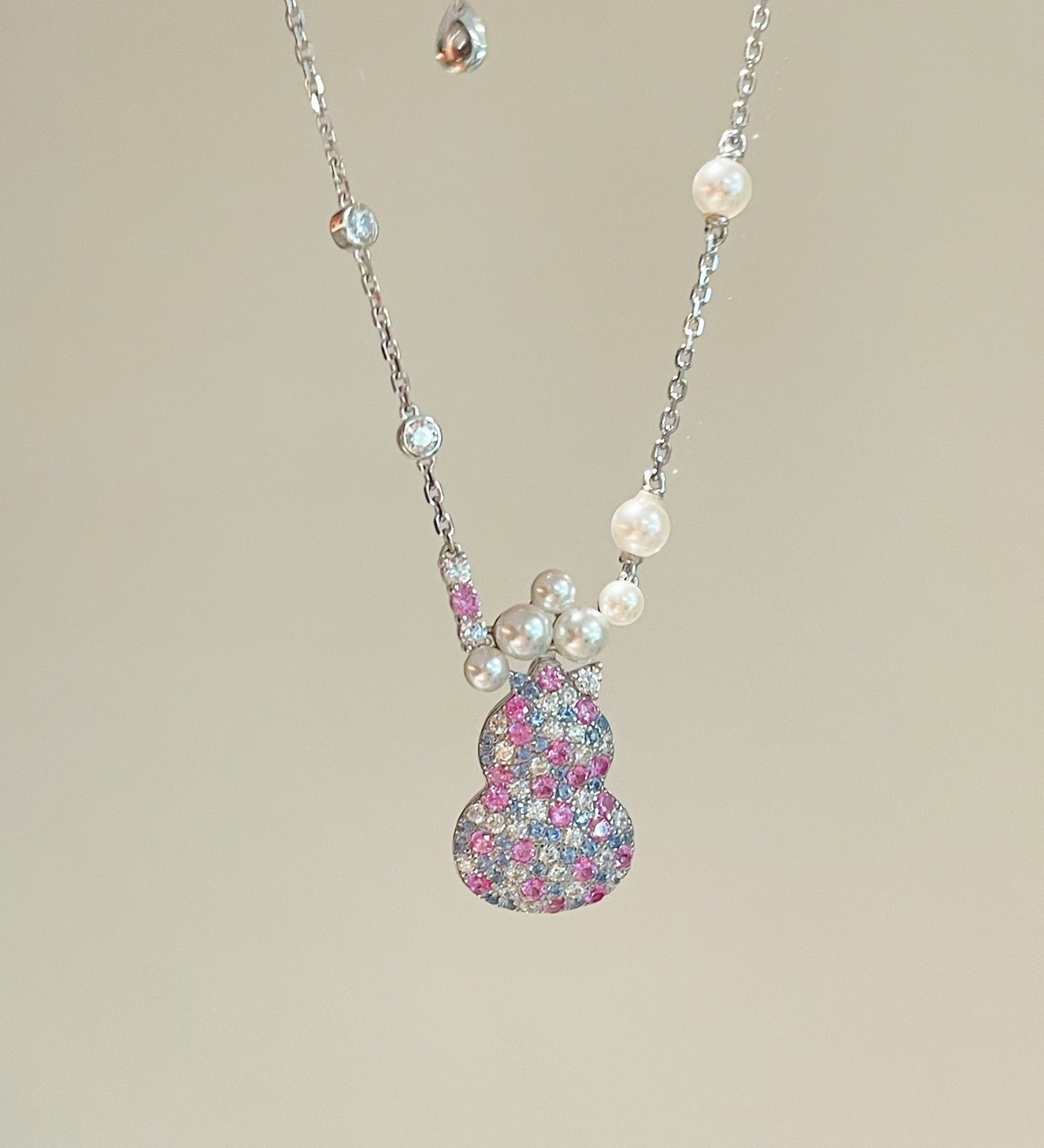 Candy Pearl Gourd Necklace – 925 Sterling Silver with Swarovski Pearls - floysun