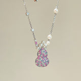 Candy Pearl Gourd Necklace – 925 Sterling Silver with Swarovski Pearls - floysun