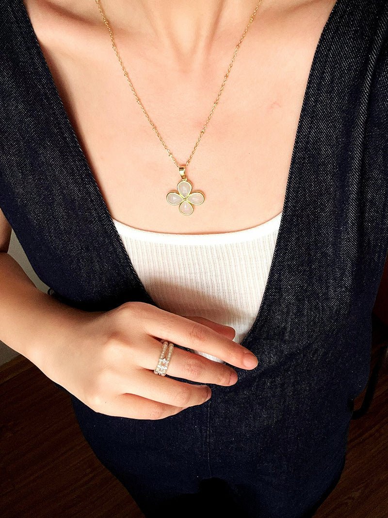 Candy Sorbet Elastic Ring | Natural Gemstone Double - Row Beaded Band - floysun