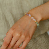 Candy Sparkle Bracelet – Natural Gemstone Mix with Bell Charm - floysun